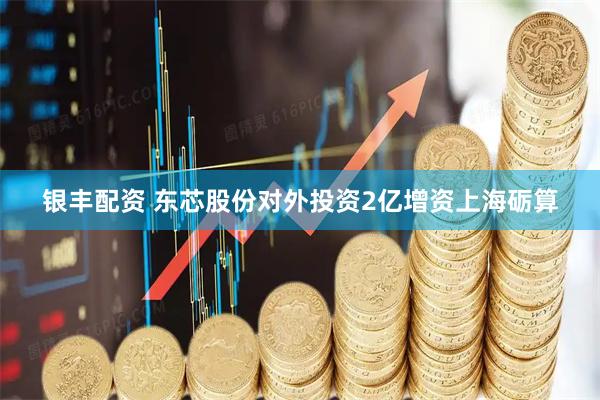 银丰配资 东芯股份对外投资2亿增资上海砺算