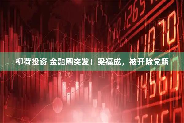 柳荷投资 金融圈突发！梁福成，被开除党籍
