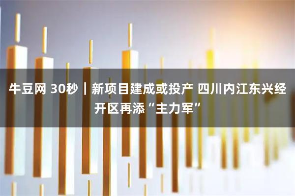 牛豆网 30秒｜新项目建成或投产 四川内江东兴经开区再添“主力军”